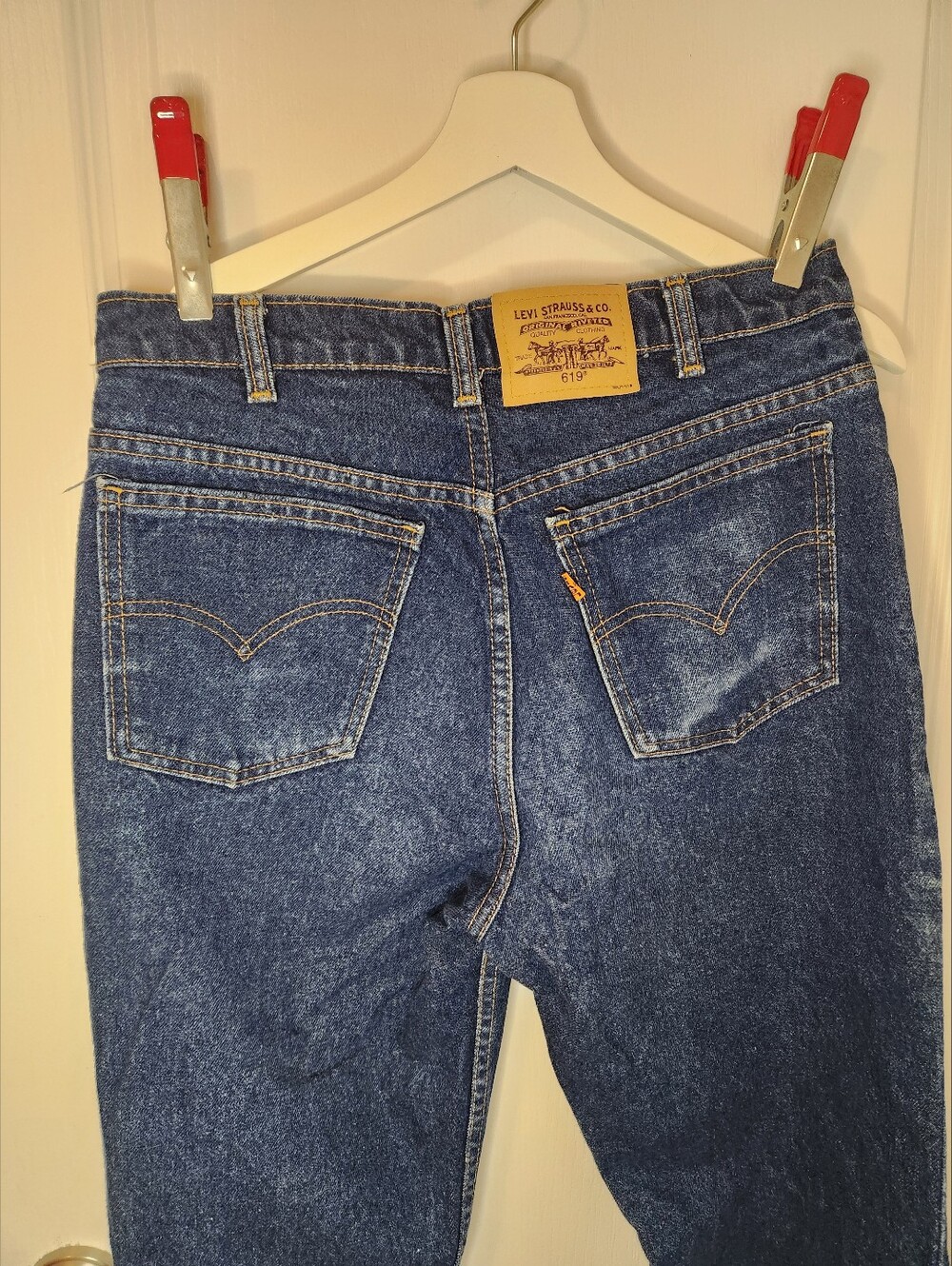 Vintage Levi's 619 Orange Tab Made in Canada Jeabs Size 32 x 34